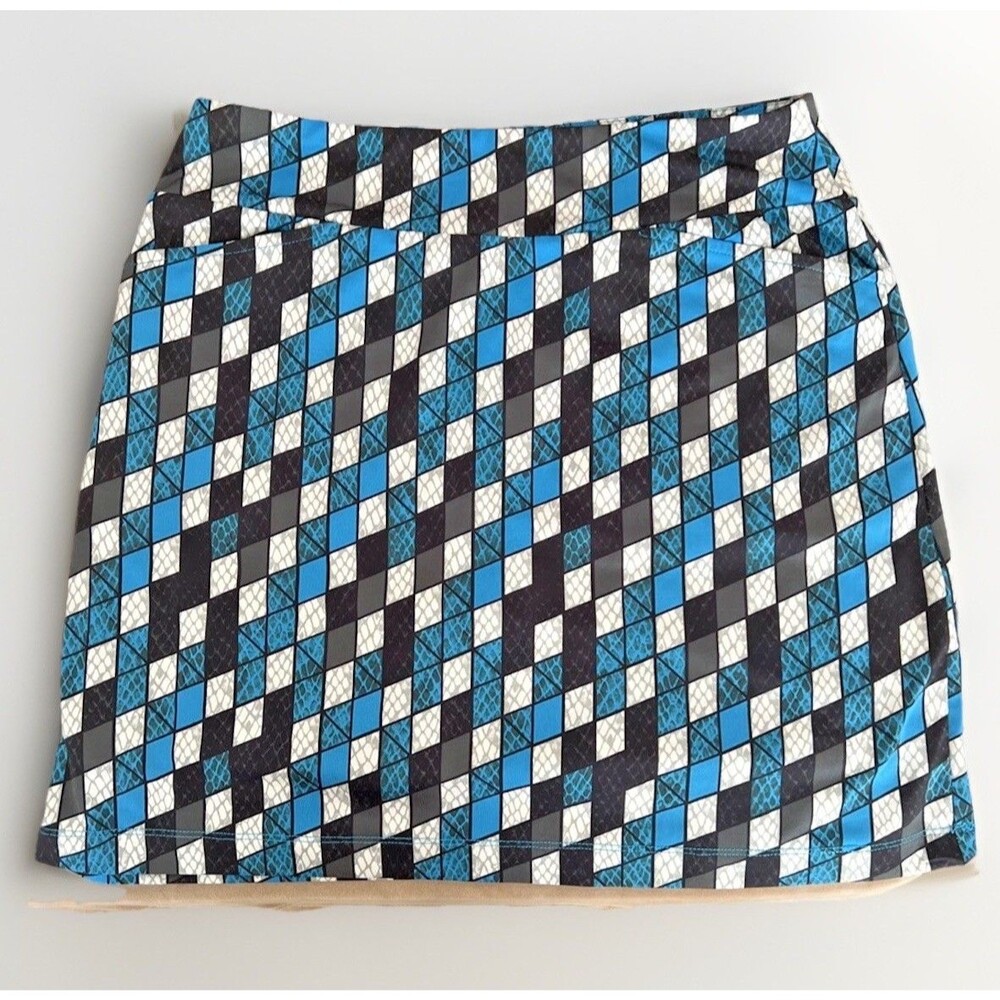 Tail Women's Golf Pickleball Skort Geo Print Sz XS Blue Black White Pockets